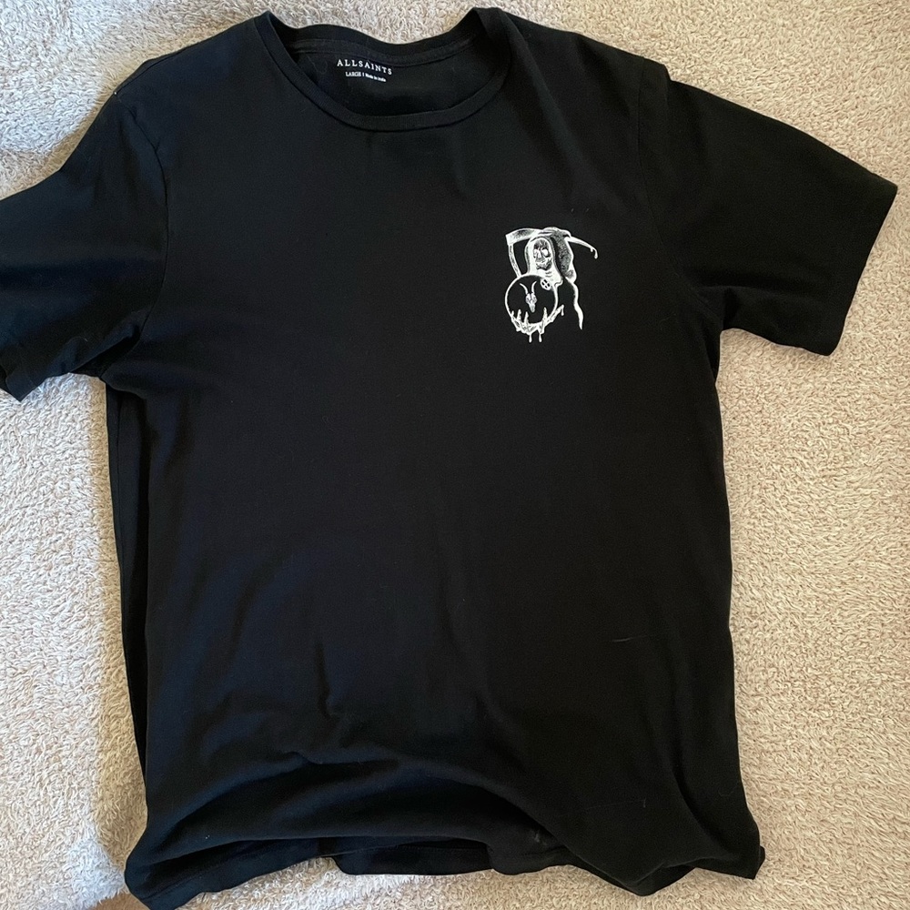 All Saints s/s tee - embroidered skull